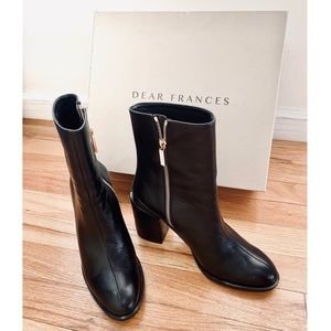 DEAR FRANCES Black Leather Spirit Boots